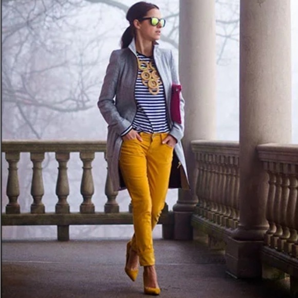 Mustard Yellow Cropped Charter Club Jeans - Picture 1 of 8